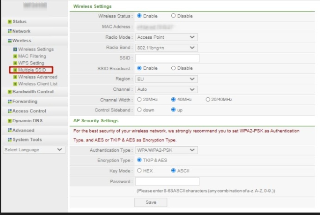 This browser screenshot shows how to access the SSID settings in your router—this is the third step to setting up a guest Wi-Fi network at home. This browser screenshot shows how to access the SSID settings in your router—this is the third step to setting up a guest Wi-Fi network at home.