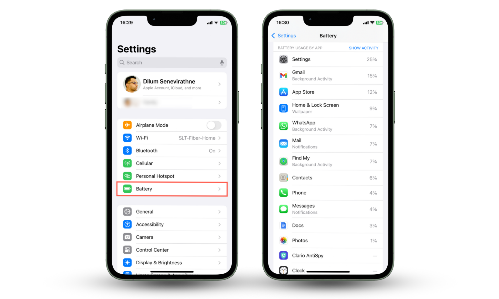 Screenshots that demonstrate how to view the battery stats in iOS to check if someone is remotely accessing your iPhone. Screenshots that demonstrate how to view the battery stats in iOS to check if someone is remotely accessing your iPhone.