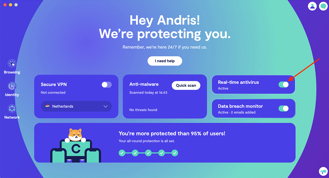 Turn on 24/7 antivirus protection Turn on 24/7 antivirus protection