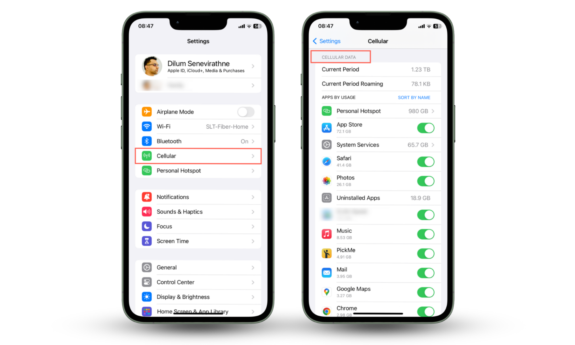 iPhone's Settings app demonstrates how to view your cellular data usage statistics via the Settings app in iOS and see iPhone unlock history. iPhone's Settings app demonstrates how to view your cellular data usage statistics via the Settings app in iOS and see iPhone unlock history.