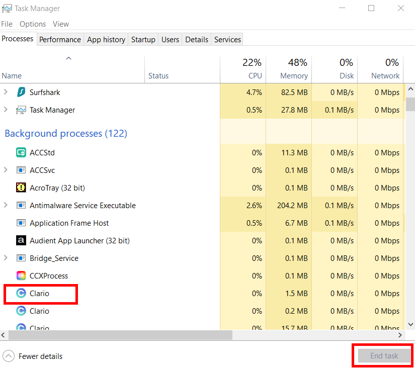 Windows Task Manager Windows Task Manager