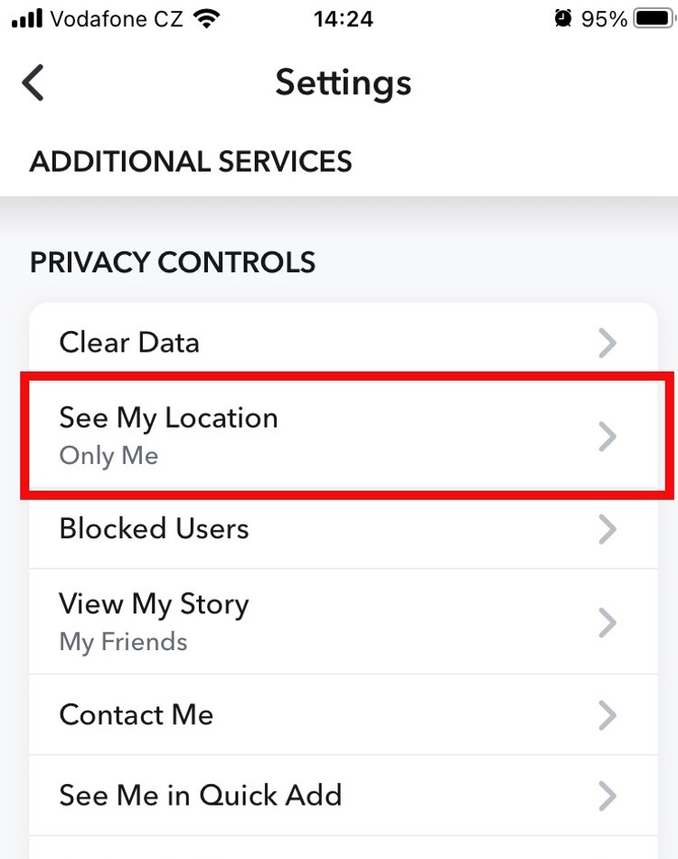 Screenshot of the Settings menu in Snapchat with See My Location selected under Privacy Controls to check if your ex still watches your snapchat stories. Screenshot of the Settings menu in Snapchat with See My Location selected under Privacy Controls to check if your ex still watches your snapchat stories.