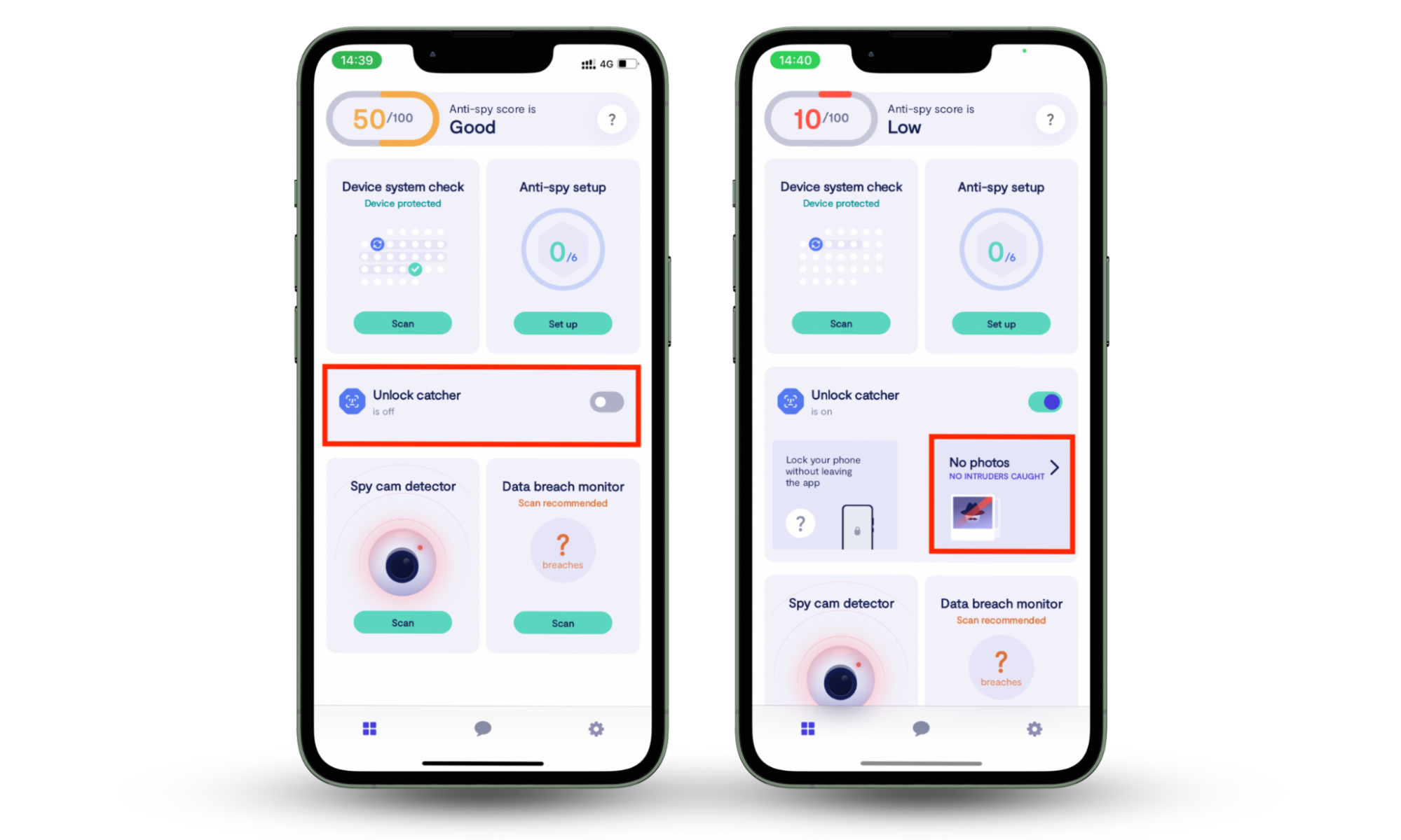 Instructions to use Clario Anti Spy’s Unlock Catcher to detect stalkerware on Android: download Clario Anti Spy, create an account, toggle Unlock Catcher on. Instructions to use Clario Anti Spy’s Unlock Catcher to detect stalkerware on Android: download Clario Anti Spy, create an account, toggle Unlock Catcher on.
