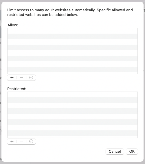 add allowed and blocked sites manually in Screen Time add allowed and blocked sites manually in Screen Time