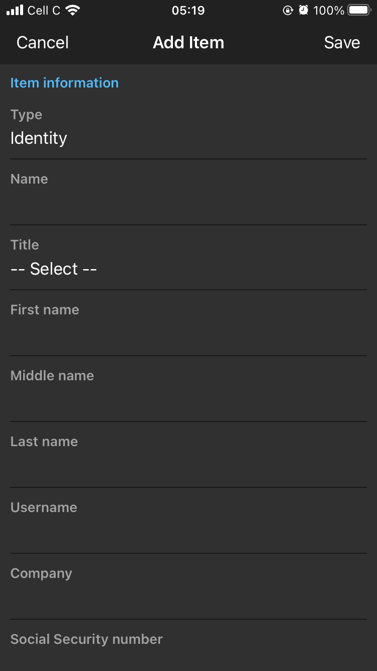 bitwarden add identity info option bitwarden add identity info option
