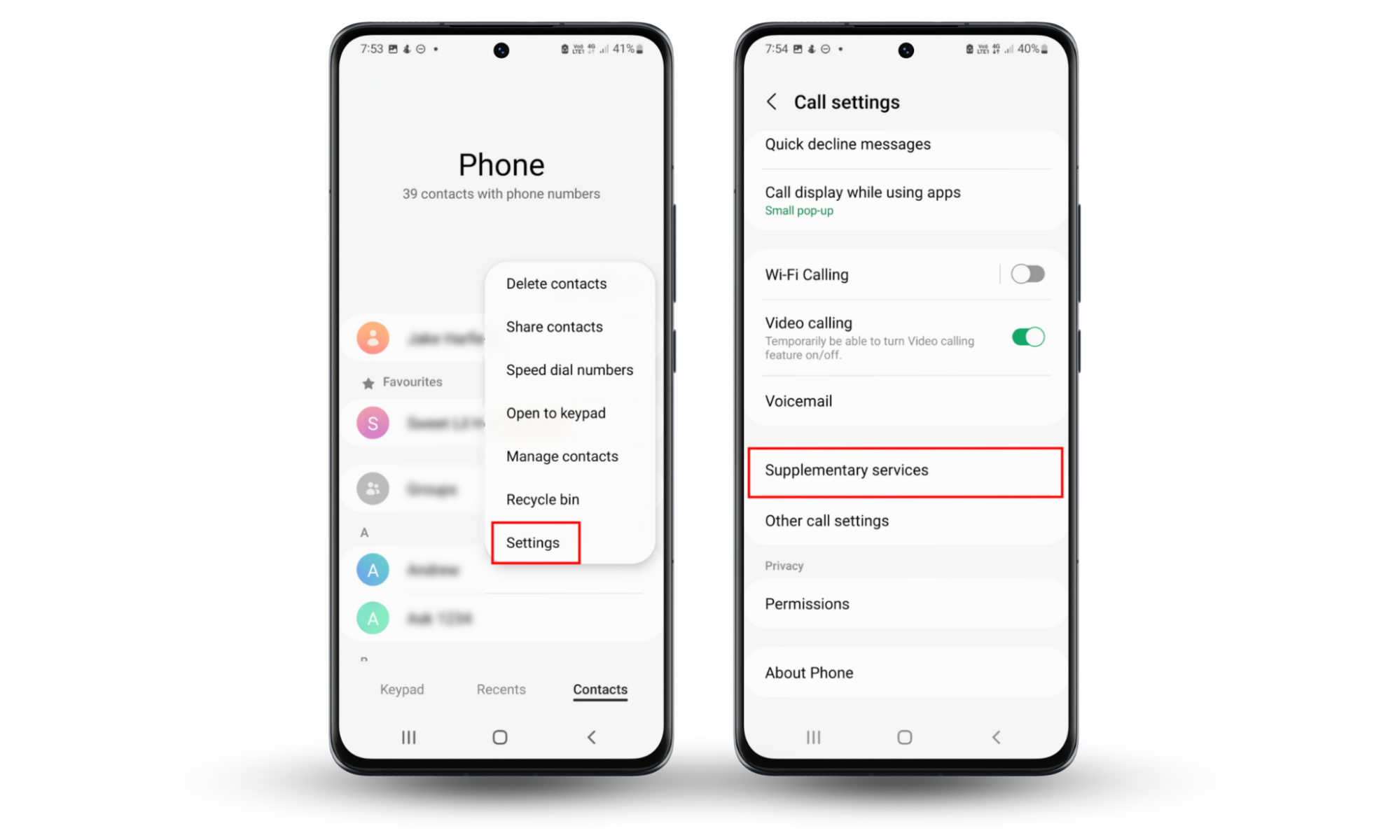 To make sure no apps are forwarding your calls without your permission, turn the setting off. Go to Phone > Settings > Supplementary services > Call forwarding and ensure there is no number under the setting. To make sure no apps are forwarding your calls without your permission, turn the setting off. Go to Phone > Settings > Supplementary services > Call forwarding and ensure there is no number under the setting.