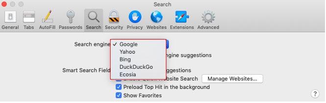 Select your preferred search engine in Safari Select your preferred search engine in Safari