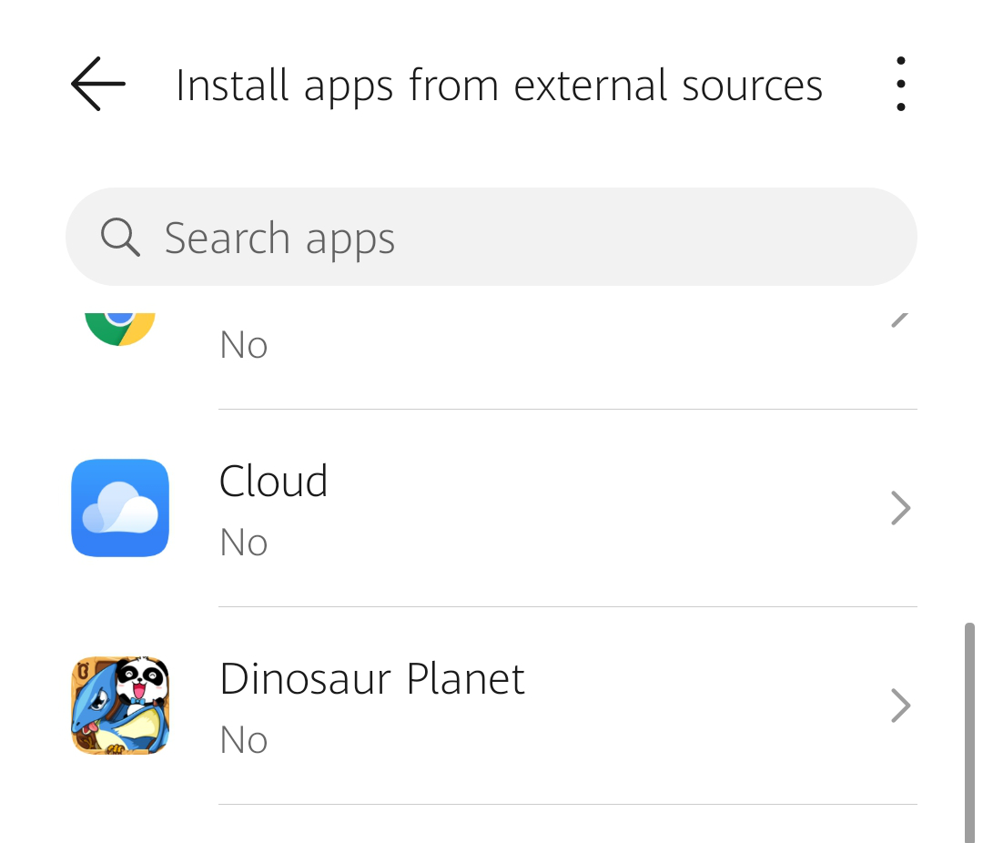 Tap an app to change in Install apps from external sources Tap an app to change in Install apps from external sources