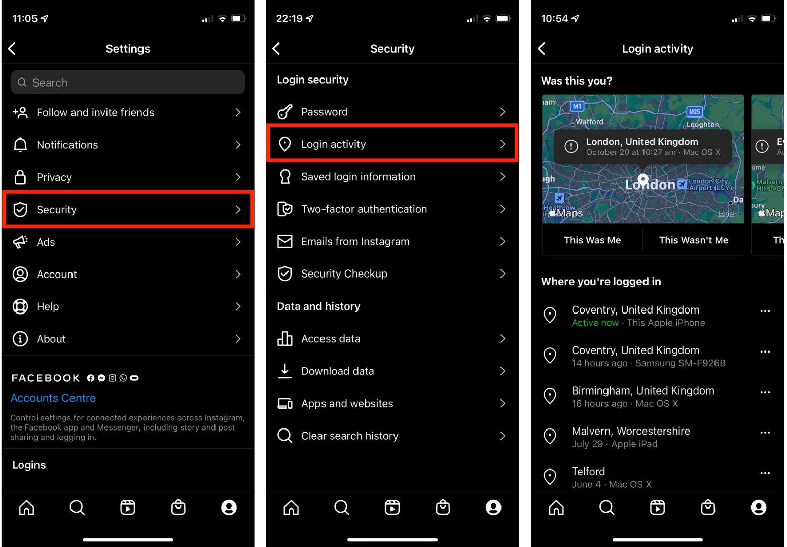 Go to Instagram Login activity
