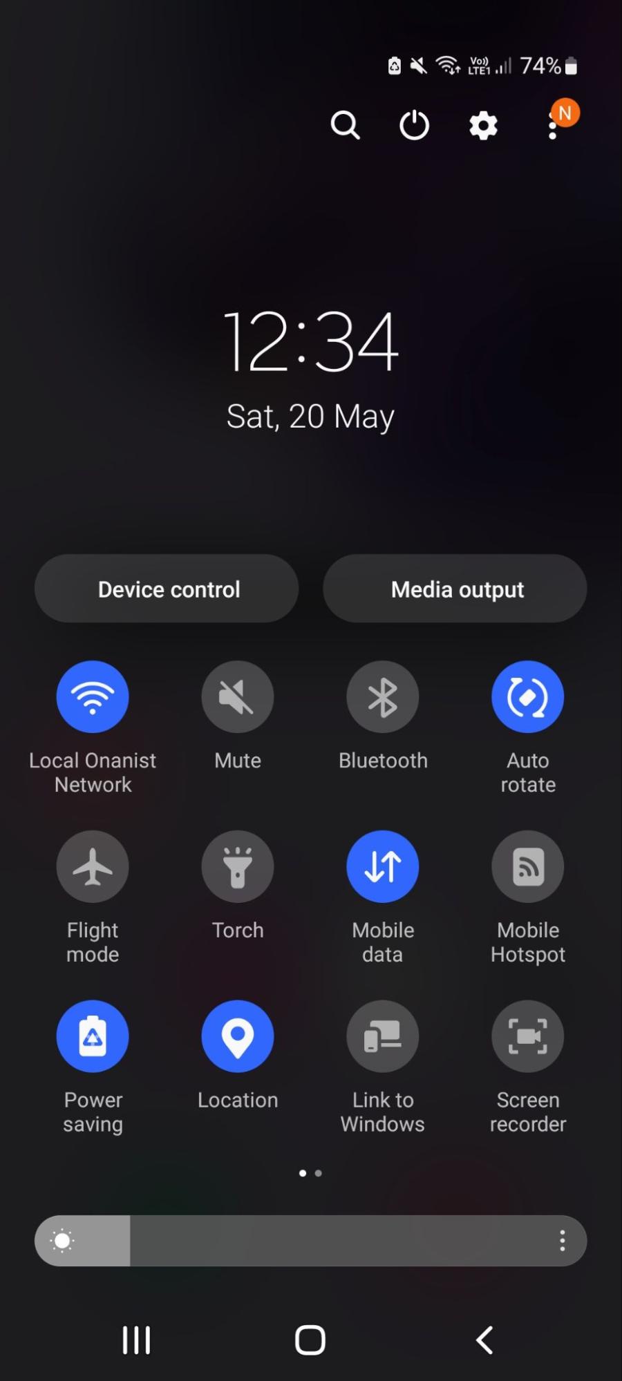 Android screen showing the swipe-down menu with an option to hide Location. Android screen showing the swipe-down menu with an option to hide Location.