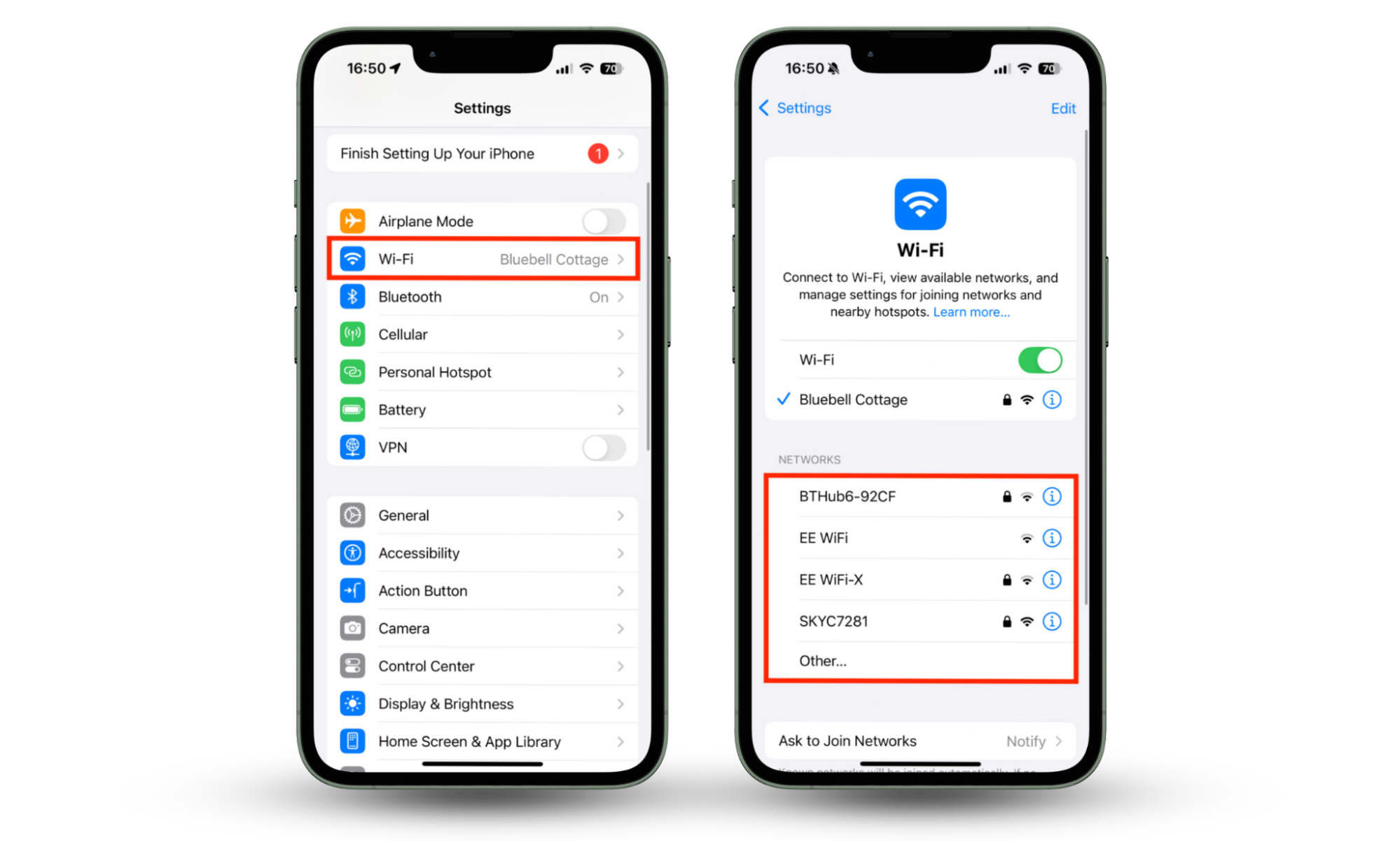 The Wi-Fi menu inside the Settings app on iPhone. If you want to know how to detect hidden listening devices with iPhone, try looking for unrecognized and suspicious Wi-Fi devices in the Networks list. The Wi-Fi menu inside the Settings app on iPhone. If you want to know how to detect hidden listening devices with iPhone, try looking for unrecognized and suspicious Wi-Fi devices in the Networks list.