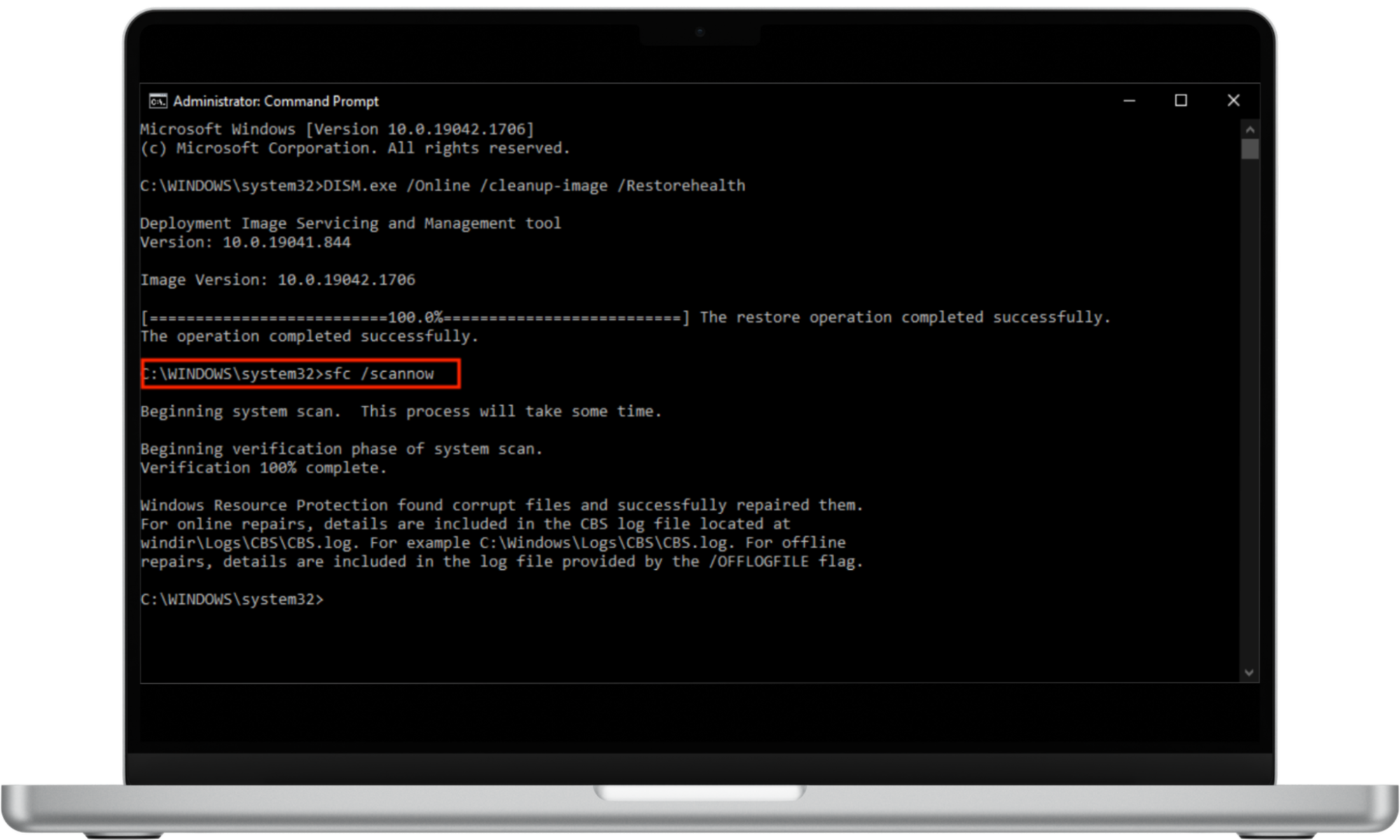 To run an SFC Scan on a computer with Windows 10 or 11, type sfc /scannow and press Enter. Finally, type exit and press Enter once you see the Verification 100% complete message. To run an SFC Scan on a computer with Windows 10 or 11, type sfc /scannow and press Enter. Finally, type exit and press Enter once you see the Verification 100% complete message.