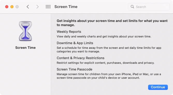 Screen Time in System Preferences on Mac Screen Time in System Preferences on Mac