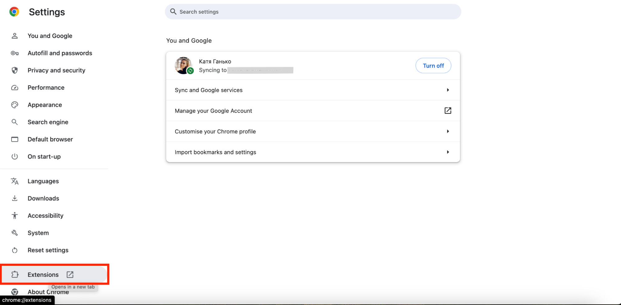 A screenshot of Google Chrome's Settings menu showing how to select the Extensions option and remove malware from Mac. A screenshot of Google Chrome's Settings menu showing how to select the Extensions option and remove malware from Mac.