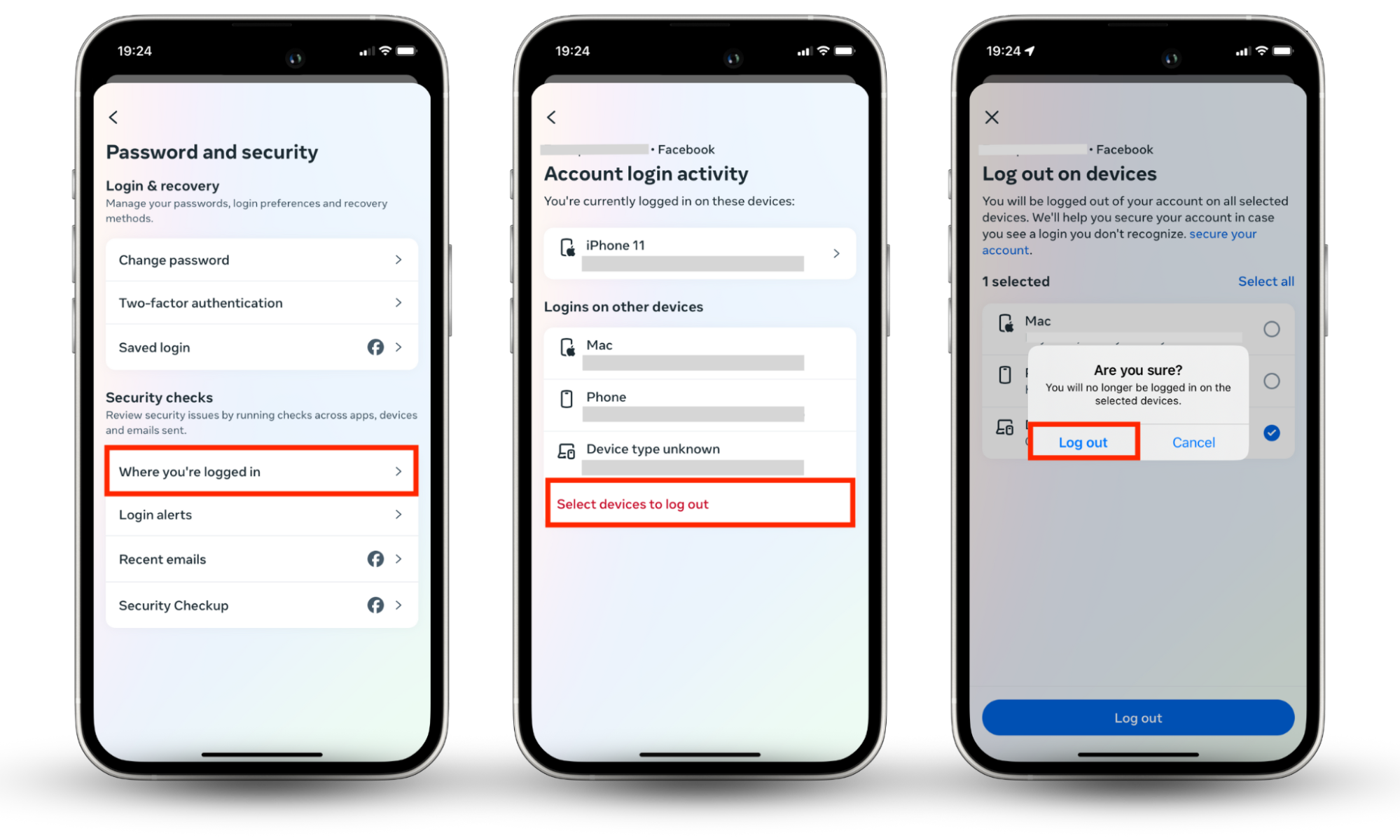 How to log out of devices you don’t recognize that logged in to your Facebook account. How to log out of devices you don’t recognize that logged in to your Facebook account.