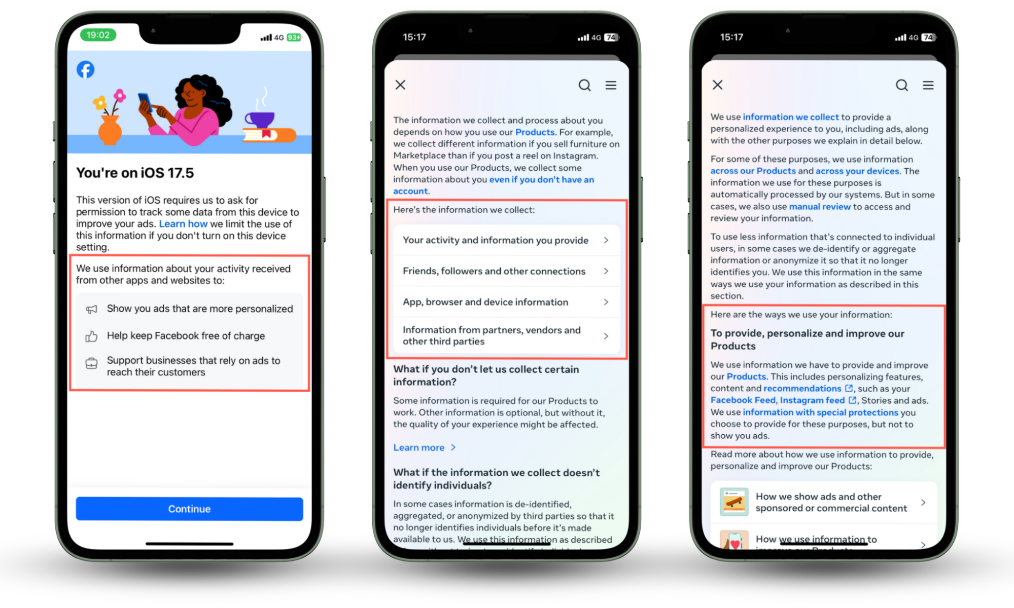 Screenshots showing Facebook, an Android and iPhone social media app that can spy on you and collect your data for advertising purposes. Screenshots showing Facebook, an Android and iPhone social media app that can spy on you and collect your data for advertising purposes.