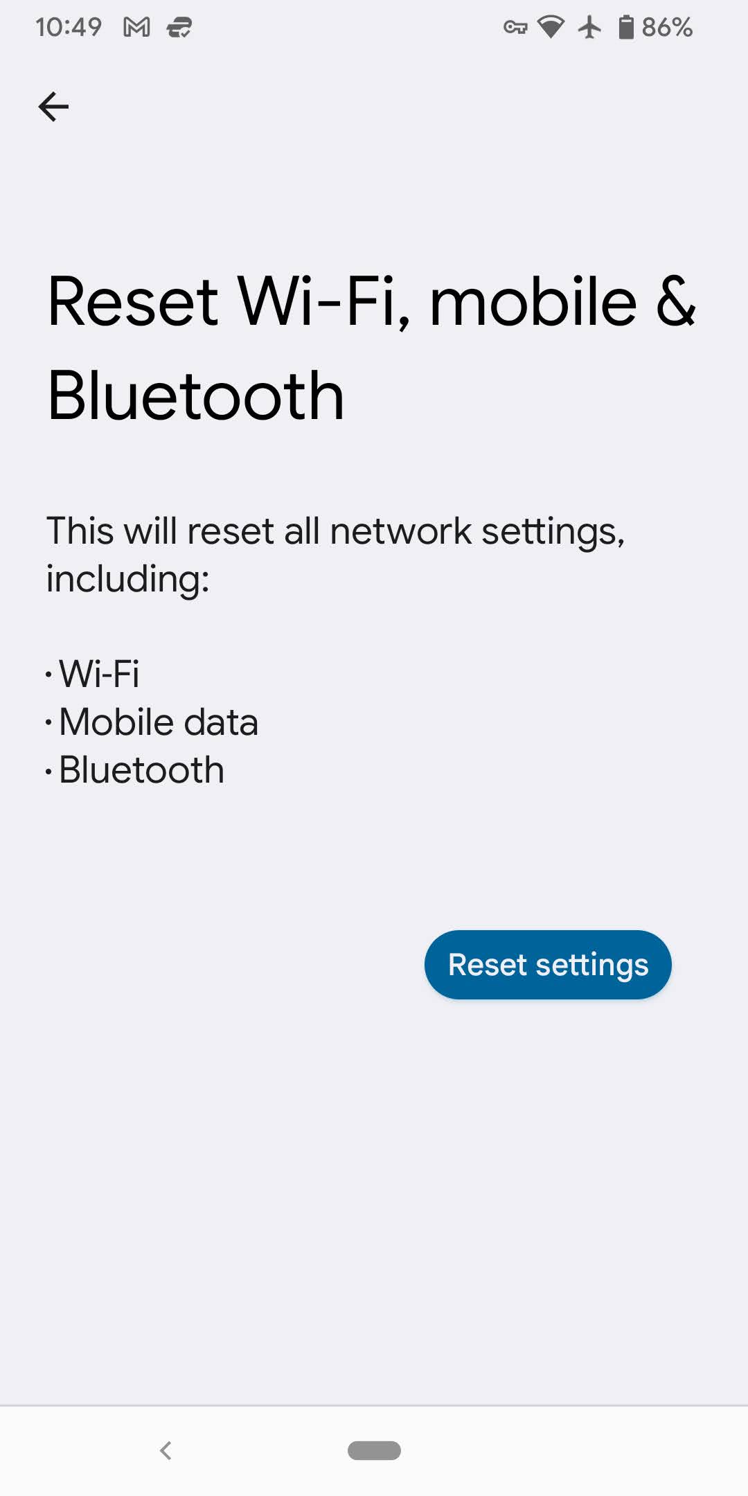 Android Reset Wi-Fi, Mobile & Bluetooth Android Reset Wi-Fi, Mobile & Bluetooth