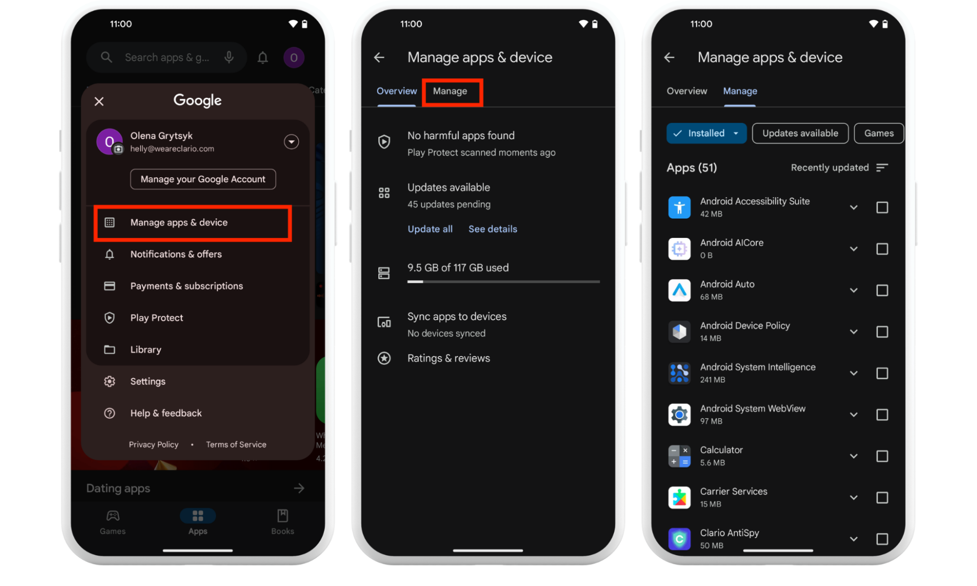 Check the install apps on your Android device via Play Store Check the install apps on your Android device via Play Store