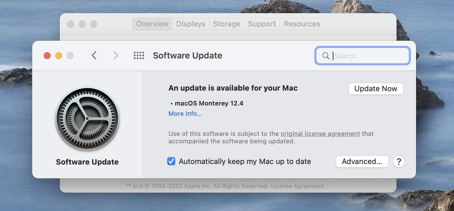 Software Update > Update Now Software Update > Update Now