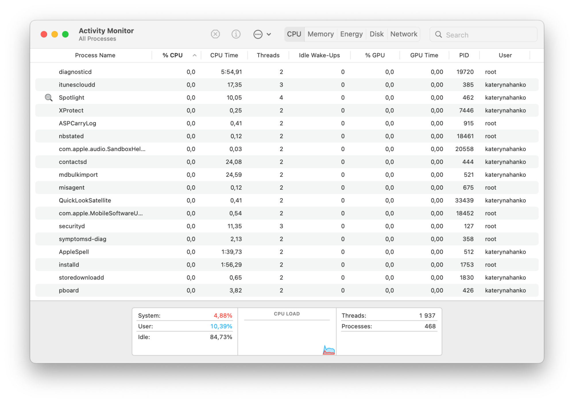 Activity Monitor on Mac Activity Monitor on Mac