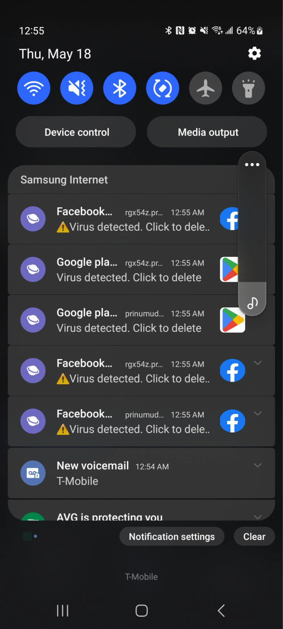 A screenshot of an Android device showing several fake A screenshot of an Android device showing several fake