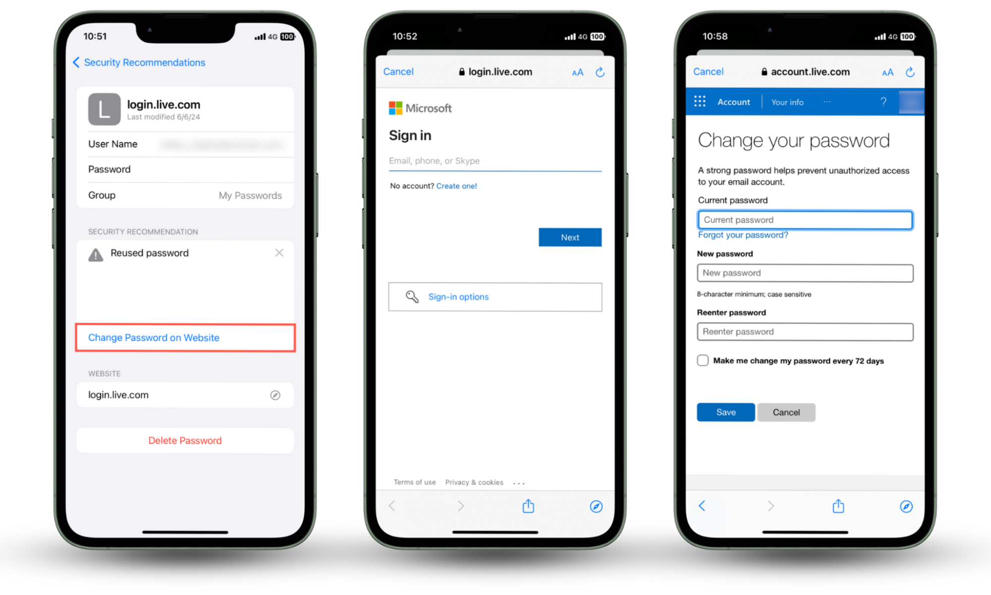 Screenshots that demonstrate how to prevent cybercriminals from hacking into your accounts by updating compromised passwords on your iPhone. Screenshots that demonstrate how to prevent cybercriminals from hacking into your accounts by updating compromised passwords on your iPhone.