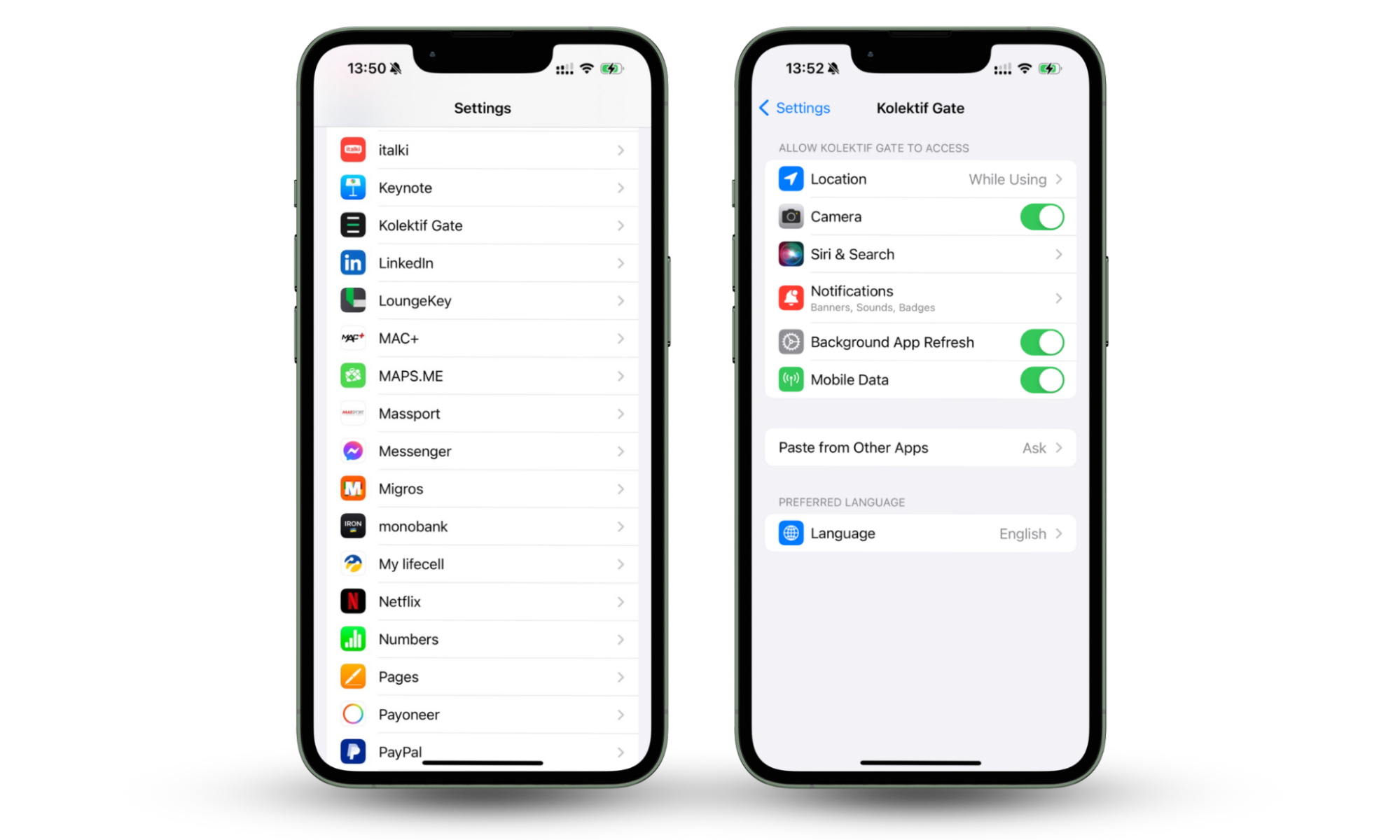 Screenshots showing how to check app permissions through the settings menu on an iPhone to find out who hacked your phone. Screenshots showing how to check app permissions through the settings menu on an iPhone to find out who hacked your phone.