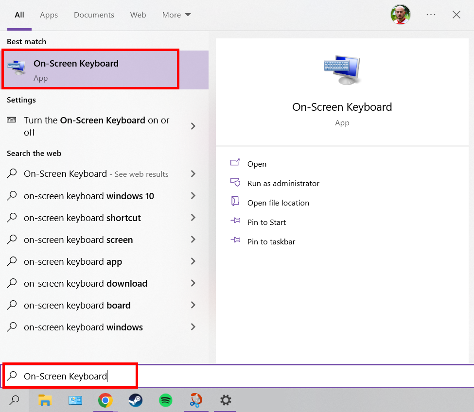 Searching On-Screen Keyboard on Windows. Searching On-Screen Keyboard on Windows.