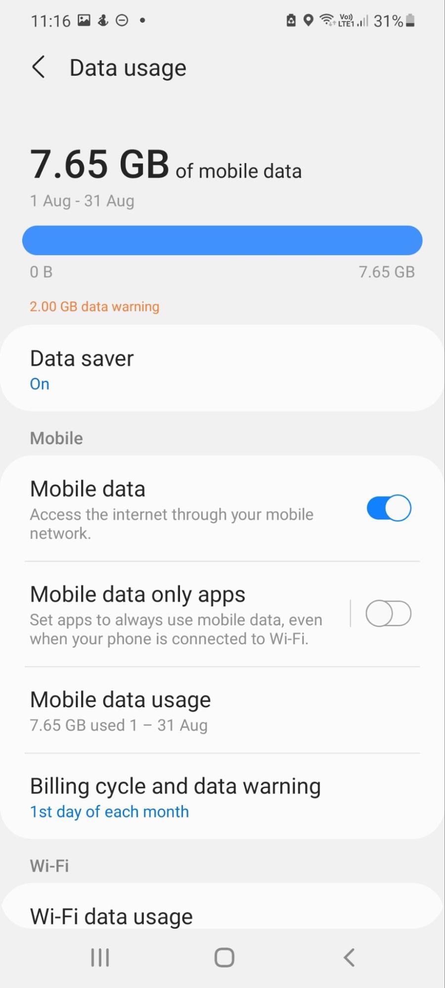 Mobile Data Usage Mobile Data Usage