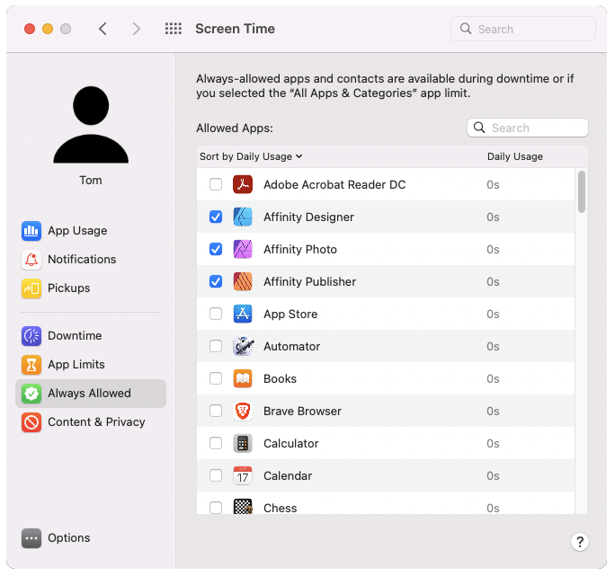 Screen Time in Mac's System Preferences Screen Time in Mac's System Preferences