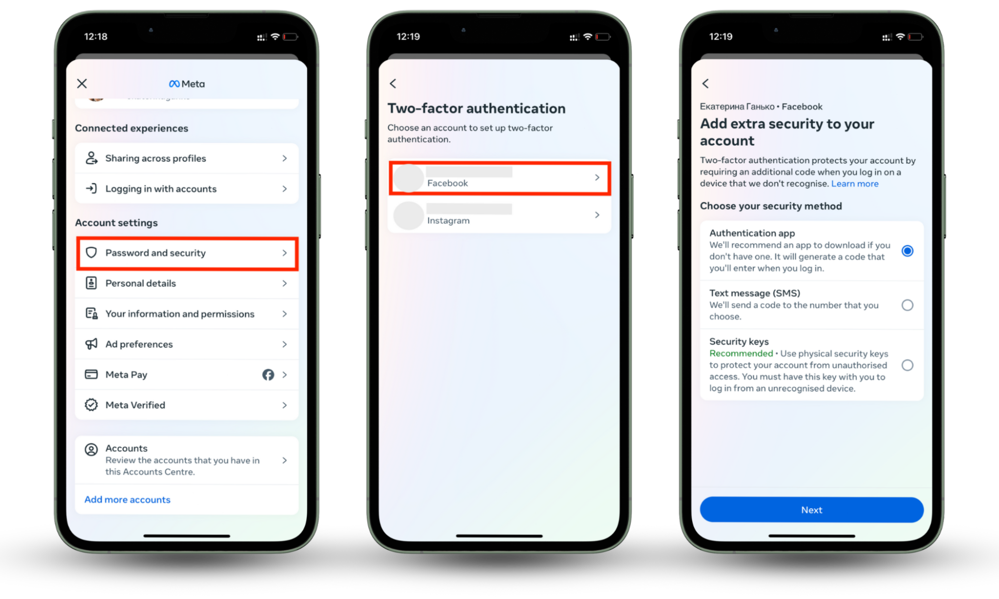 Go to Passwors and security on Facebook to turn on two-factor authentication in Facebook on iPhone to avoid getting your Facebook account hacked. Go to Passwors and security on Facebook to turn on two-factor authentication in Facebook on iPhone to avoid getting your Facebook account hacked.