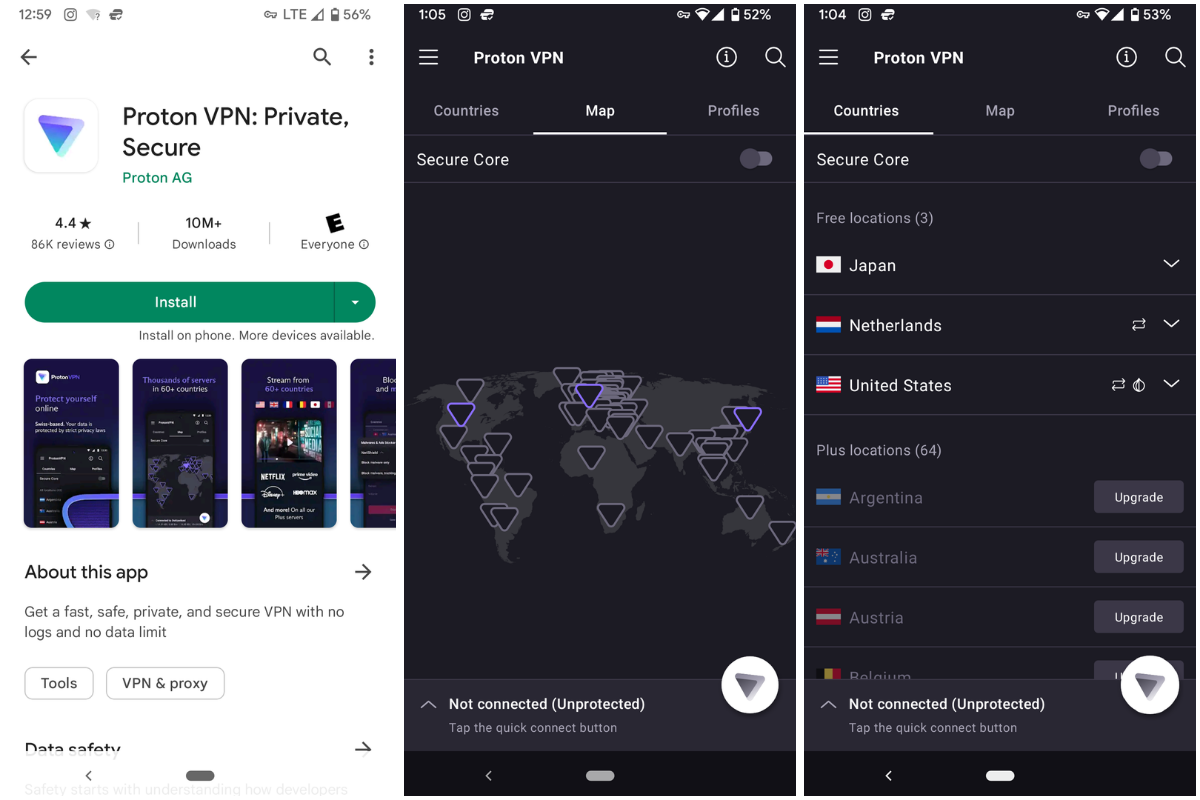 Proton VPN Screenshots Proton VPN Screenshots