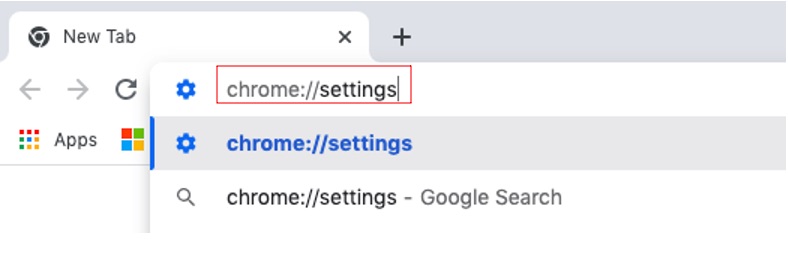 Locate Chrome settings Locate Chrome settings
