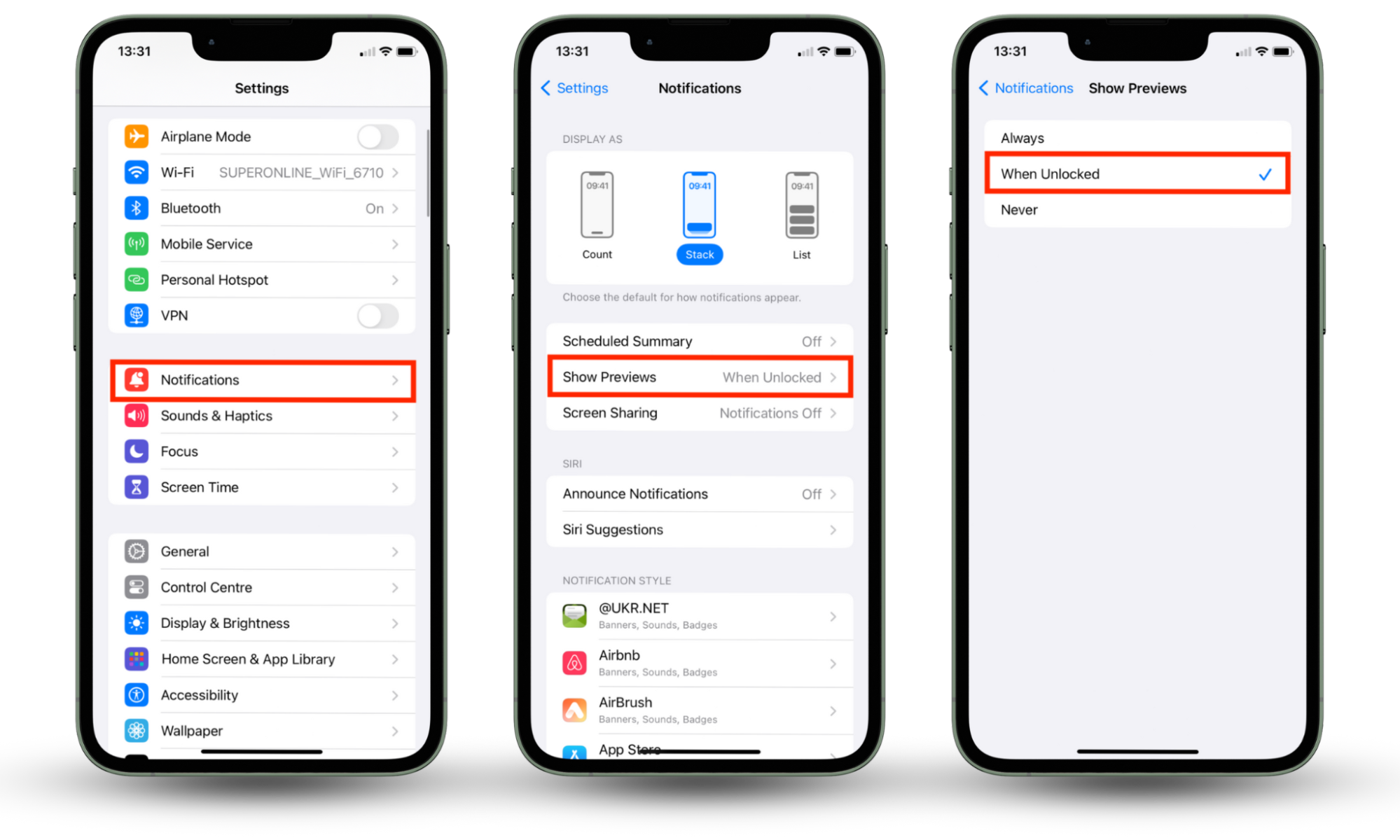 Turn off message previews on iPhone to stop people from reading your messages. To do so, go to Settings > Notification > Show Previews and select When Unlocked. Turn off message previews on iPhone to stop people from reading your messages. To do so, go to Settings > Notification > Show Previews and select When Unlocked.