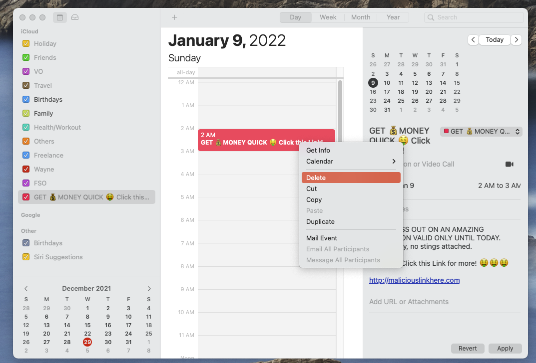 How to delete calendar invite spam on Mac How to delete calendar invite spam on Mac
