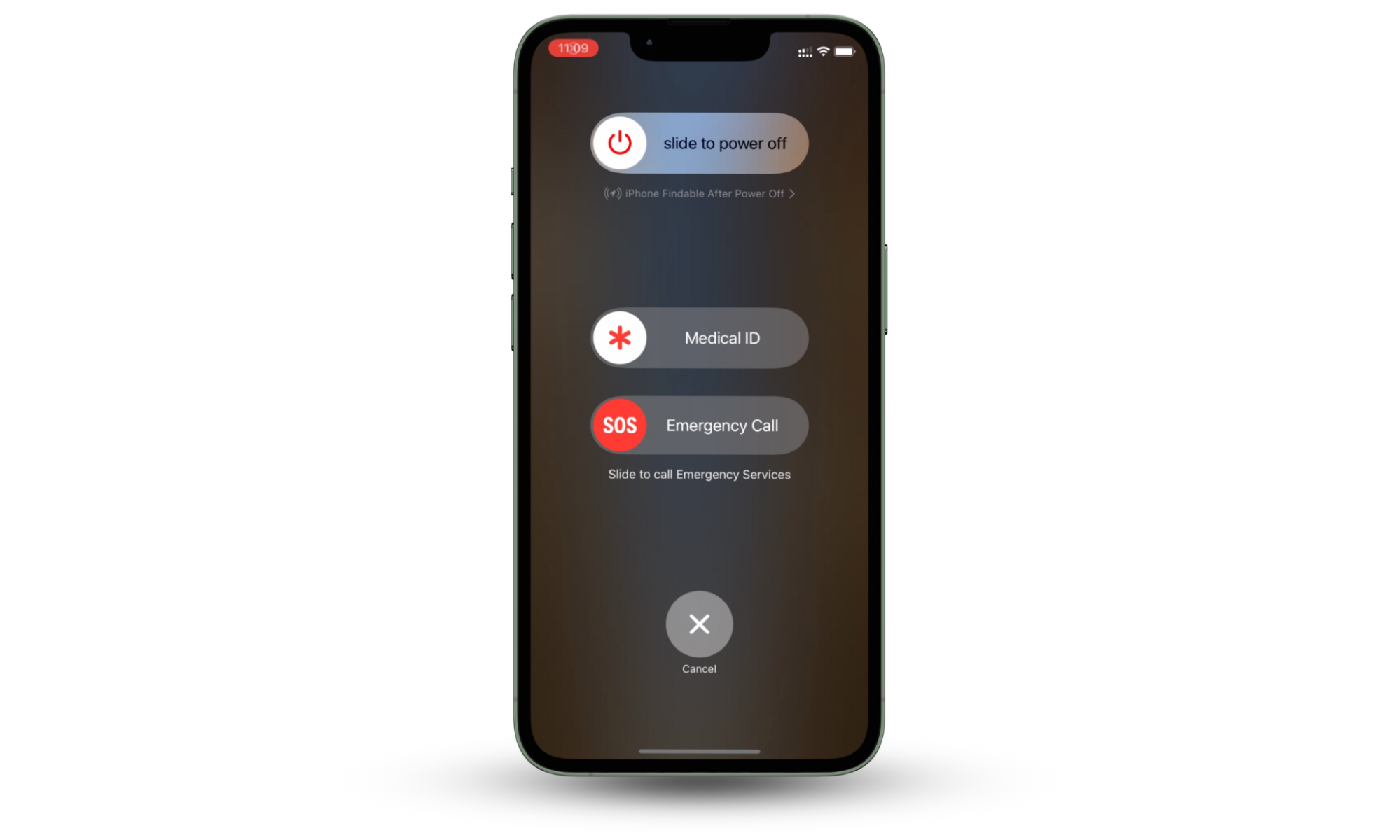 This screenshot shows the slide to power off toggle to restart an iPhone if it won't make calls. This screenshot shows the slide to power off toggle to restart an iPhone if it won't make calls.