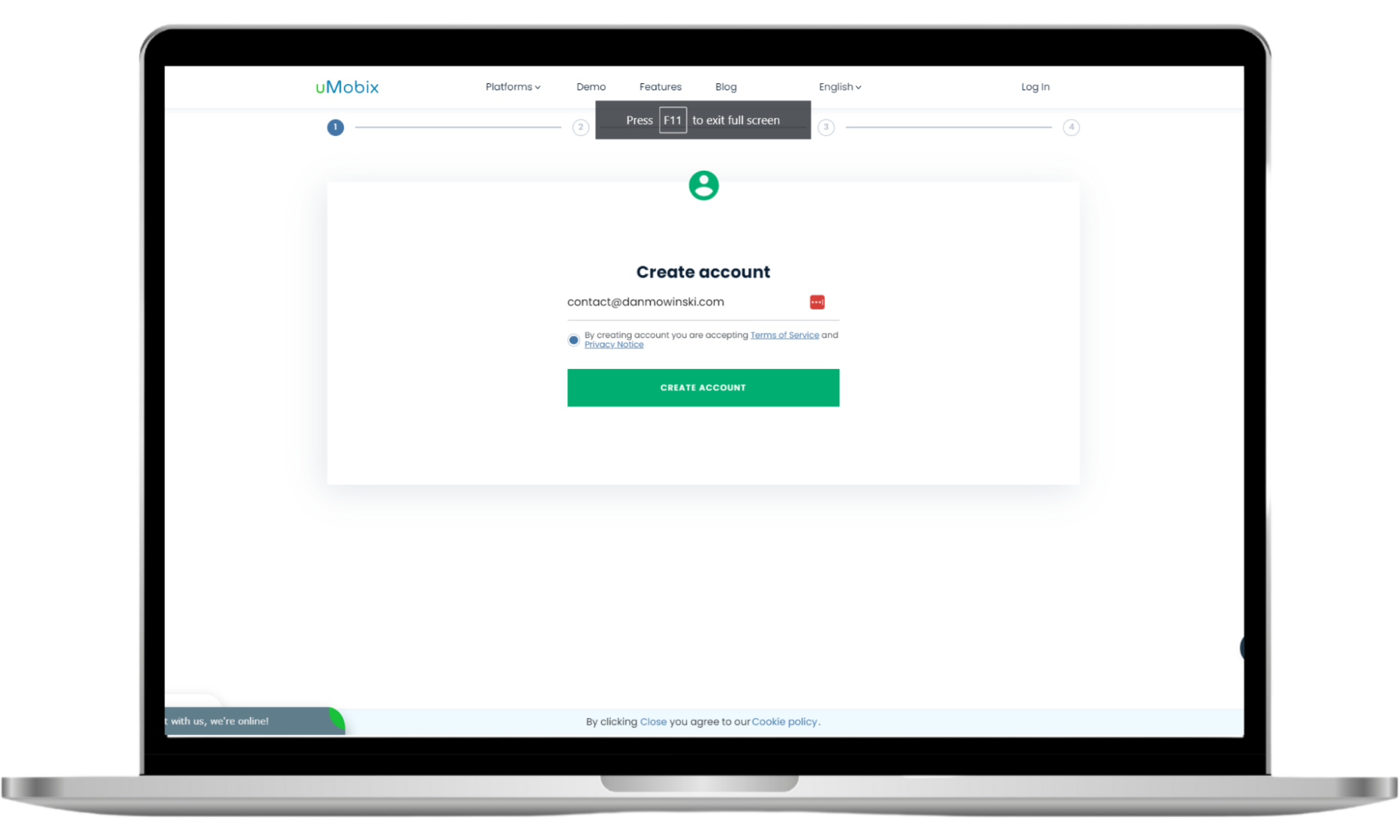 Create an account on uMobix Create an account on uMobix