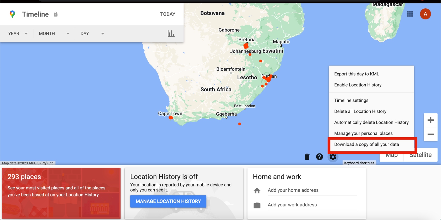 download option for Google Maps data download option for Google Maps data