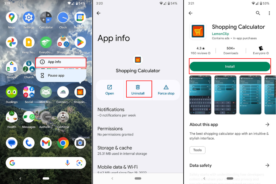 Android Reinstall App Android Reinstall App
