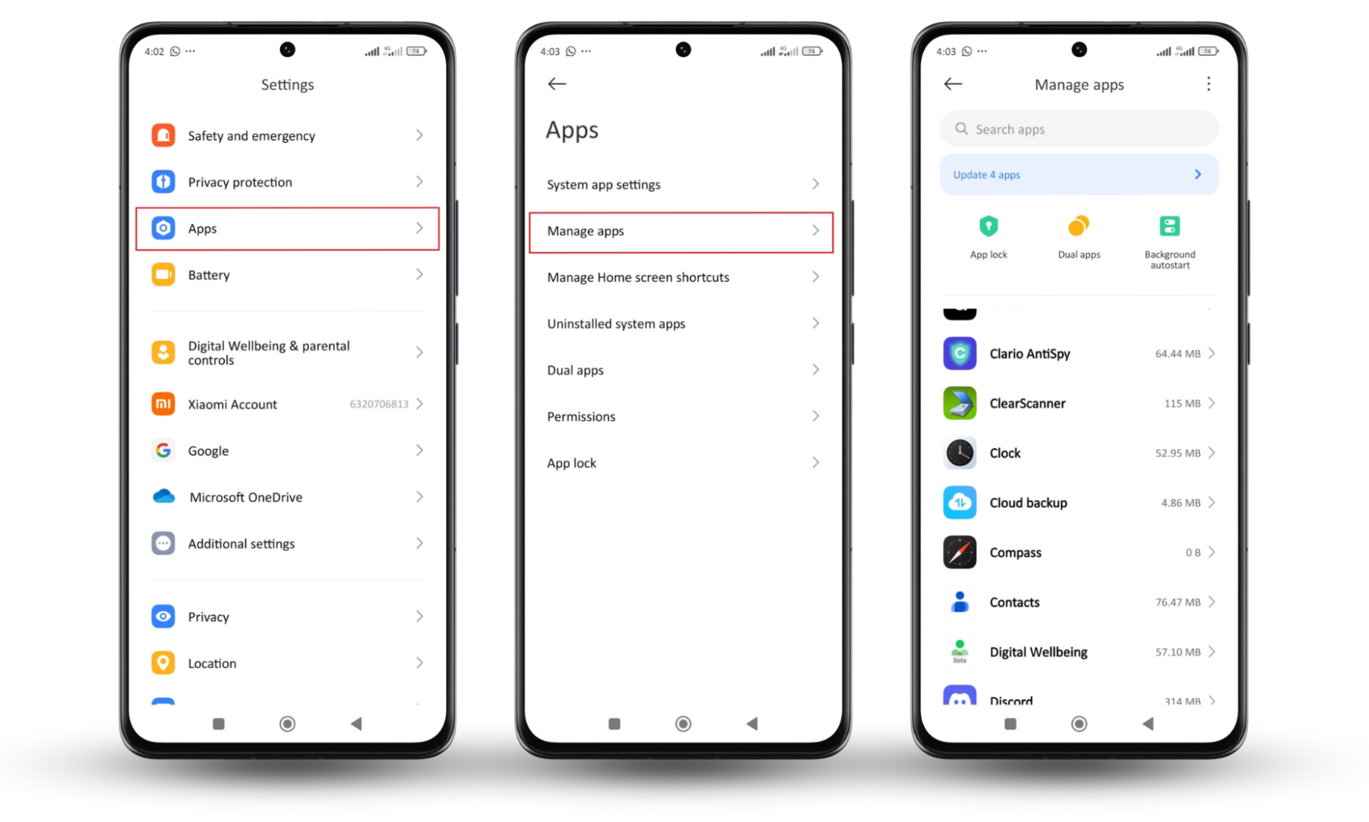 Instructions on how to detect FlexiSpy on Android by accessing device Settings, navigating to Apps or Applications, managing apps, and reviewing installed apps for unknown or suspicious programs. Instructions on how to detect FlexiSpy on Android by accessing device Settings, navigating to Apps or Applications, managing apps, and reviewing installed apps for unknown or suspicious programs.