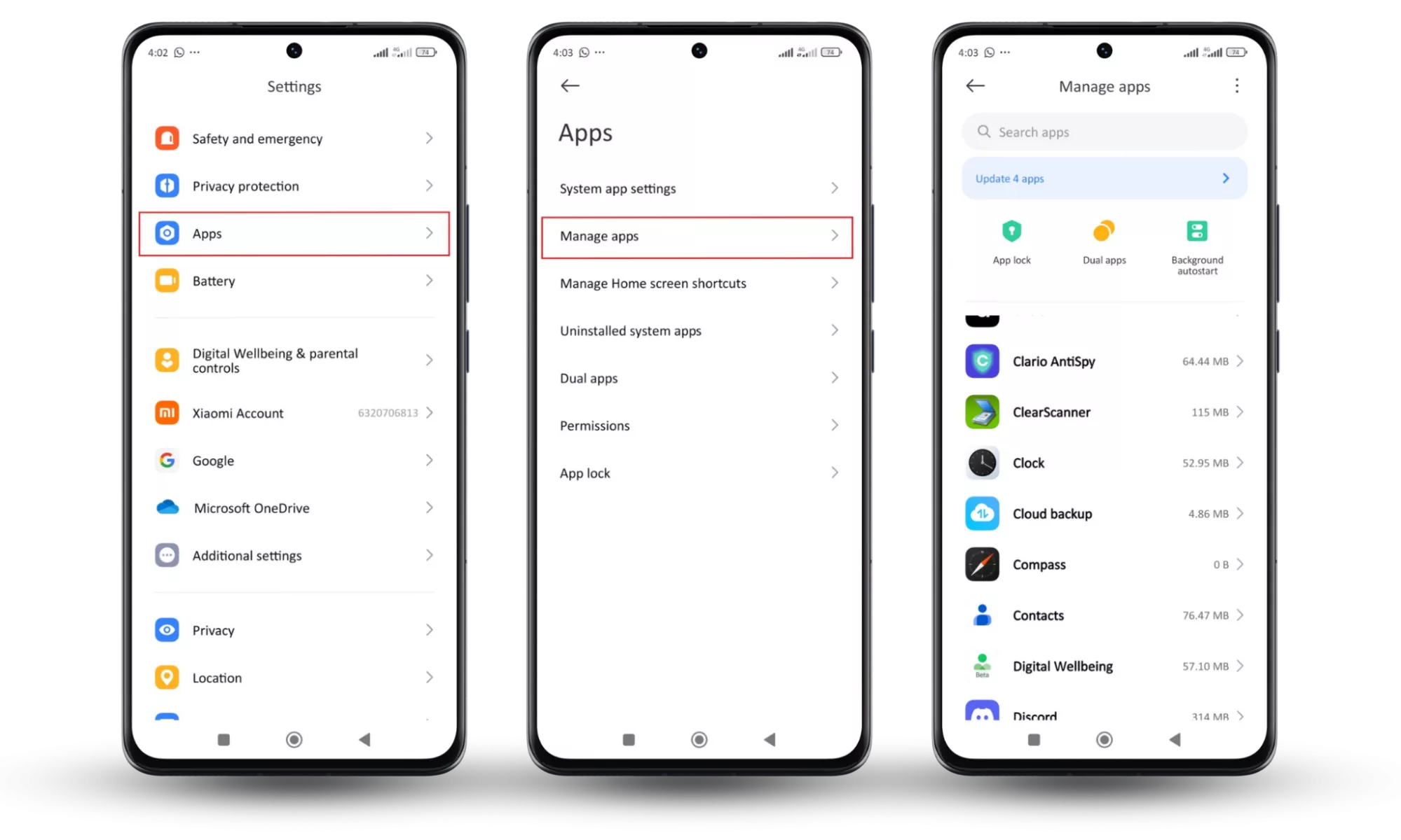 Screenshot showing how to check for unfamiliar apps on Android by going to Settings and Manage Apps to help you know who hacked your phone. Screenshot showing how to check for unfamiliar apps on Android by going to Settings and Manage Apps to help you know who hacked your phone.