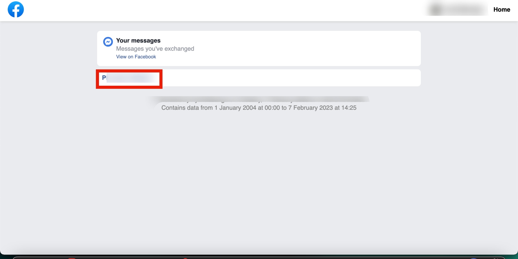 Page showing Facebook contacts with whom user exchanged messages Page showing Facebook contacts with whom user exchanged messages