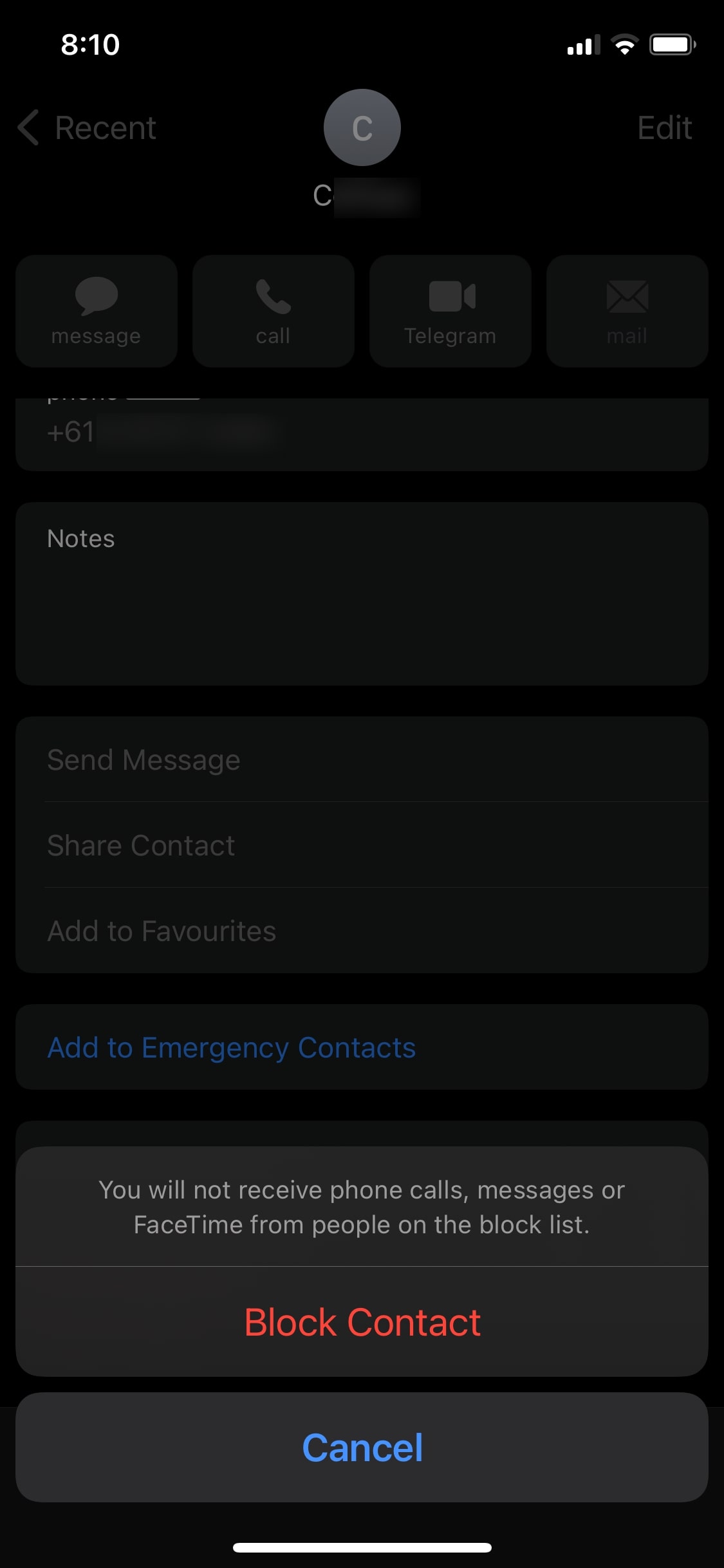 Select block contact Select block contact