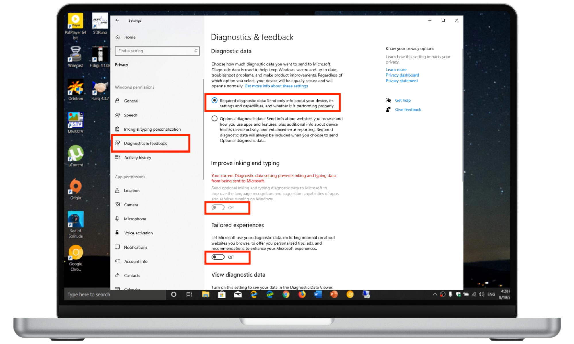 Instructions on how to change diagnostic and response options on Windows 10. Instructions on how to change diagnostic and response options on Windows 10.