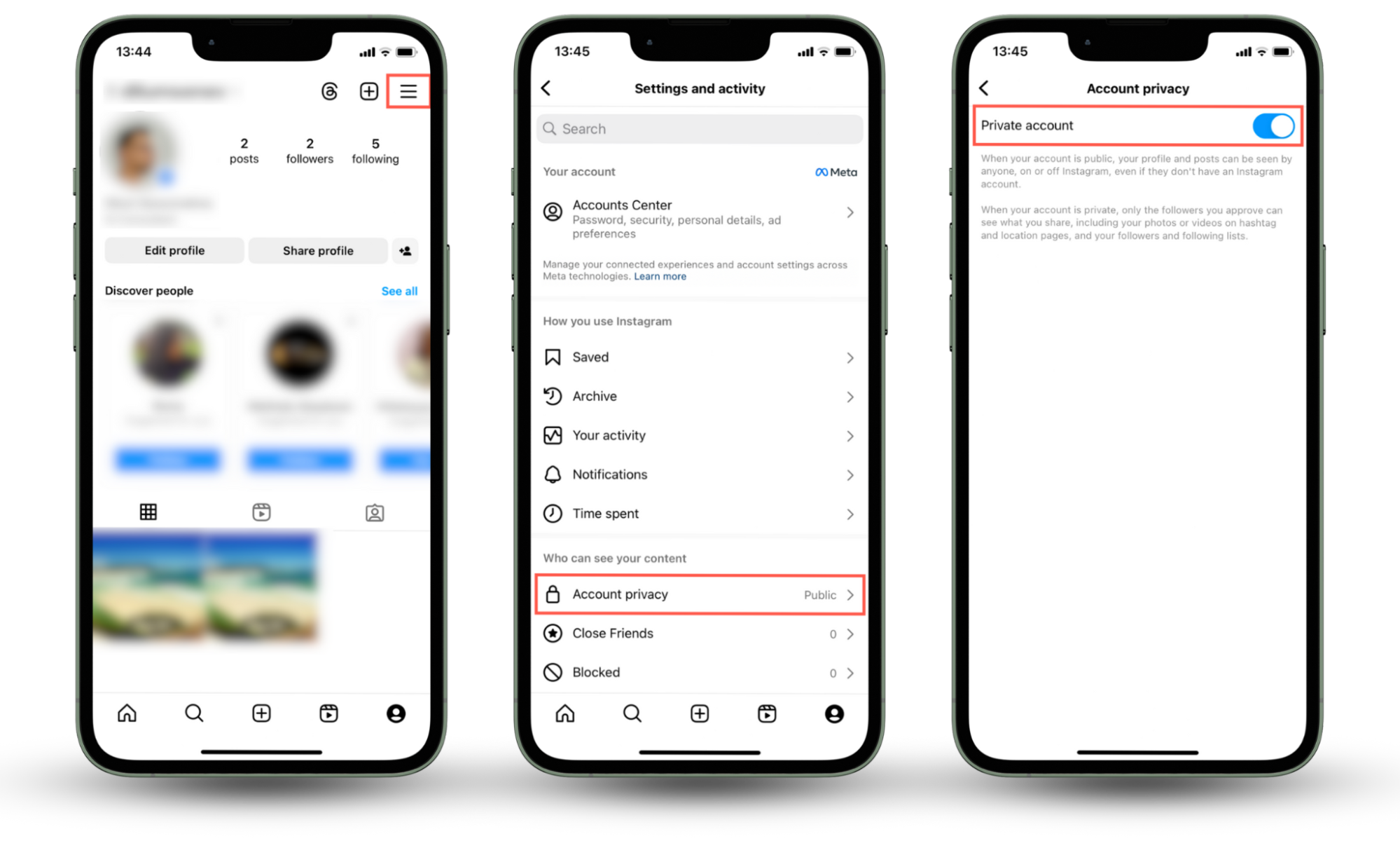 Screenshots that demonstrate how to stop your boyfriend from stalking you on Instagram by setting your profile to private. Screenshots that demonstrate how to stop your boyfriend from stalking you on Instagram by setting your profile to private.