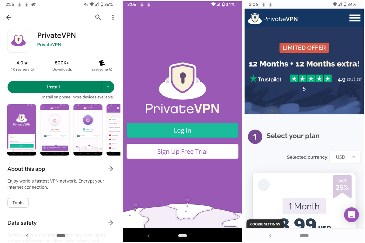 PrivateVPN Screenshots PrivateVPN Screenshots