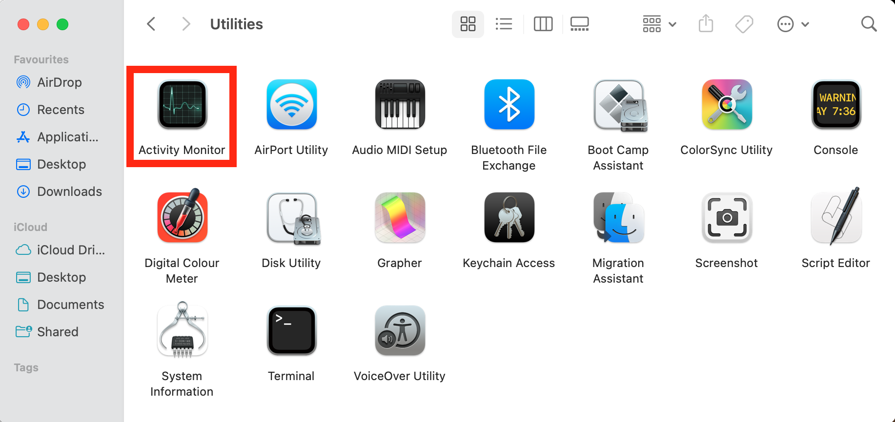 Mac utilities menu Mac utilities menu