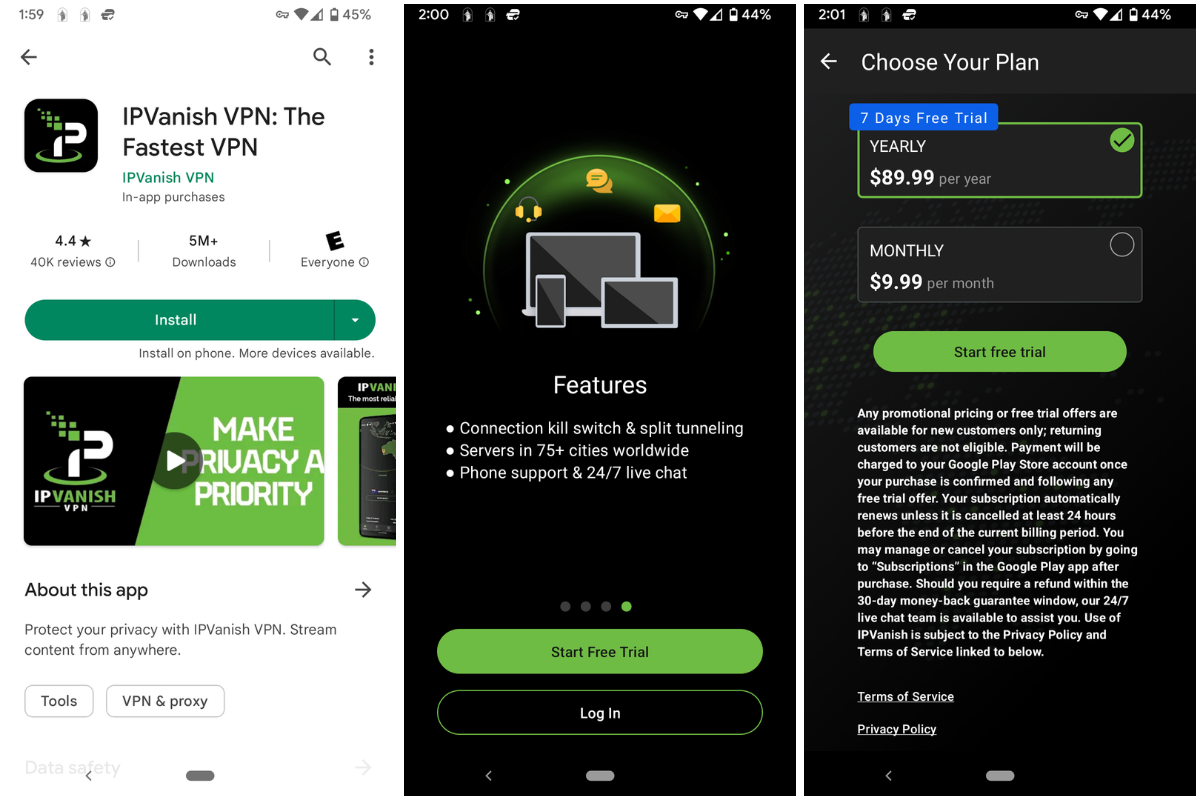IPVanish VPN Screenshots IPVanish VPN Screenshots