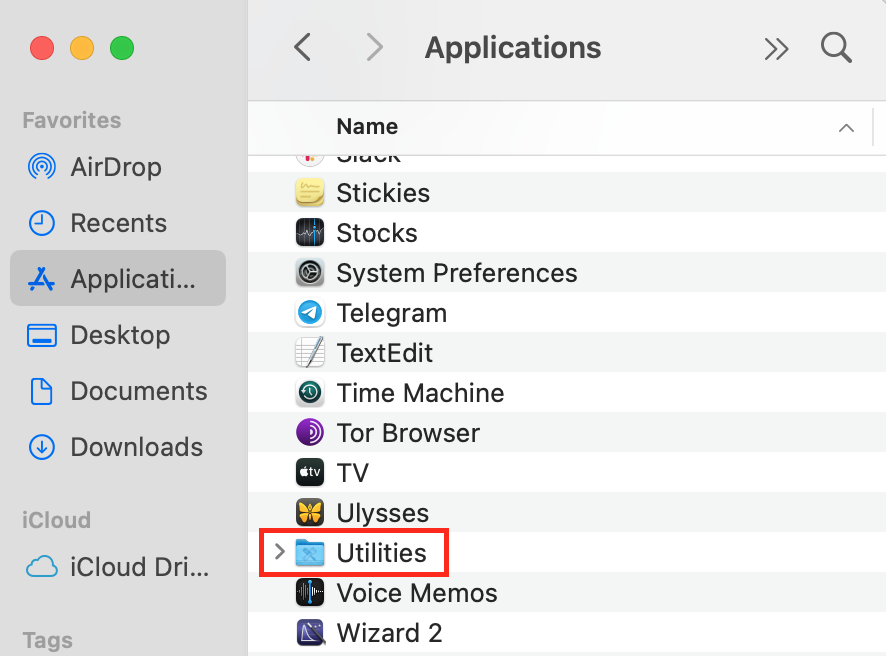 Applications folder on Mac Applications folder on Mac