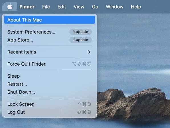 Apple icon > About this Mac Apple icon > About this Mac
